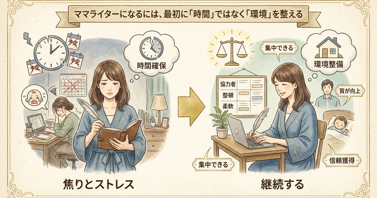 ママライターになるには、最初に「時間」ではなく「環境」を整える