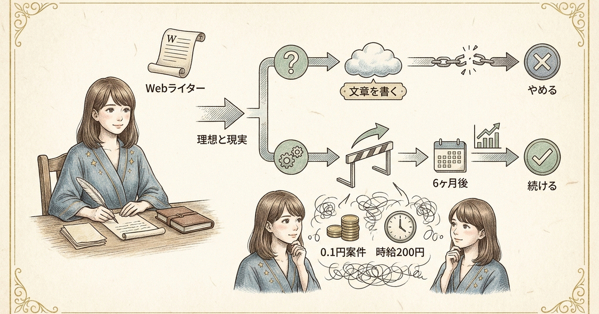 Webライターの現実に気づいた人だけが半年以上続けている