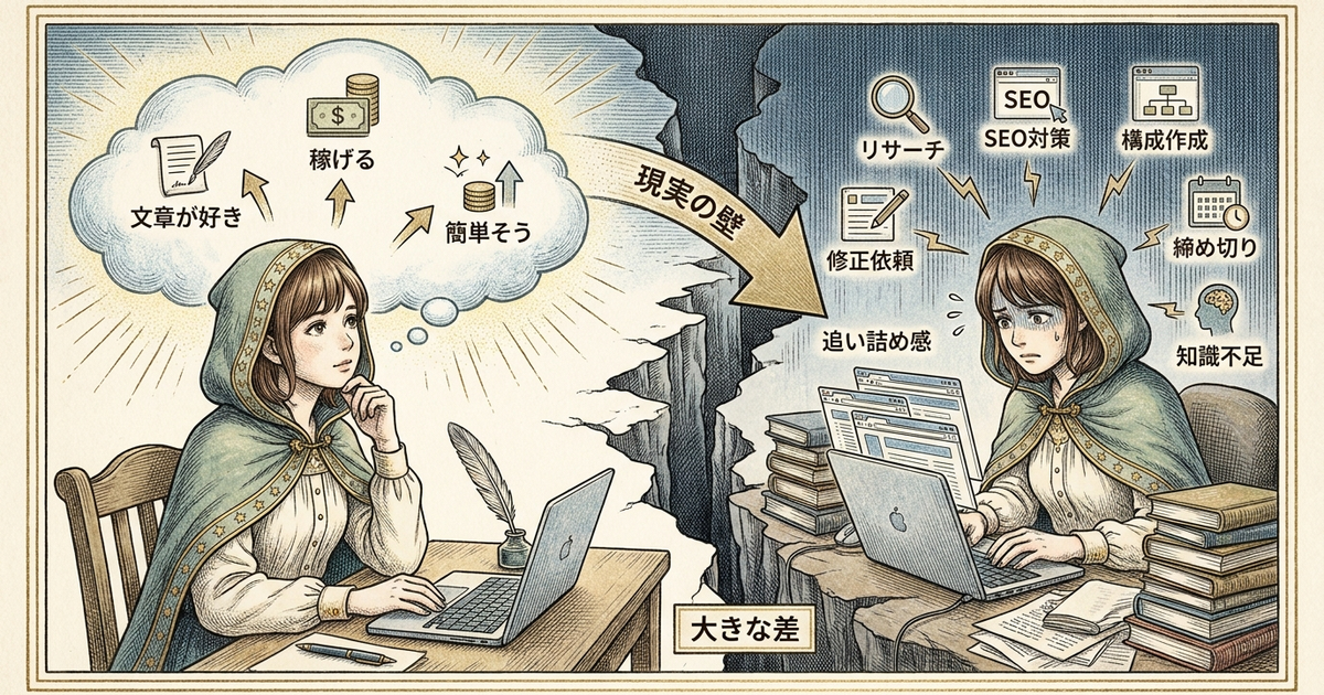 理想と現実の乖離がWebライター初心者を追い詰めていく