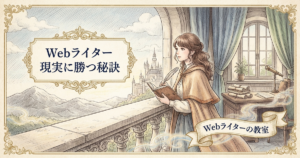 webライター　現実の解説イメージ