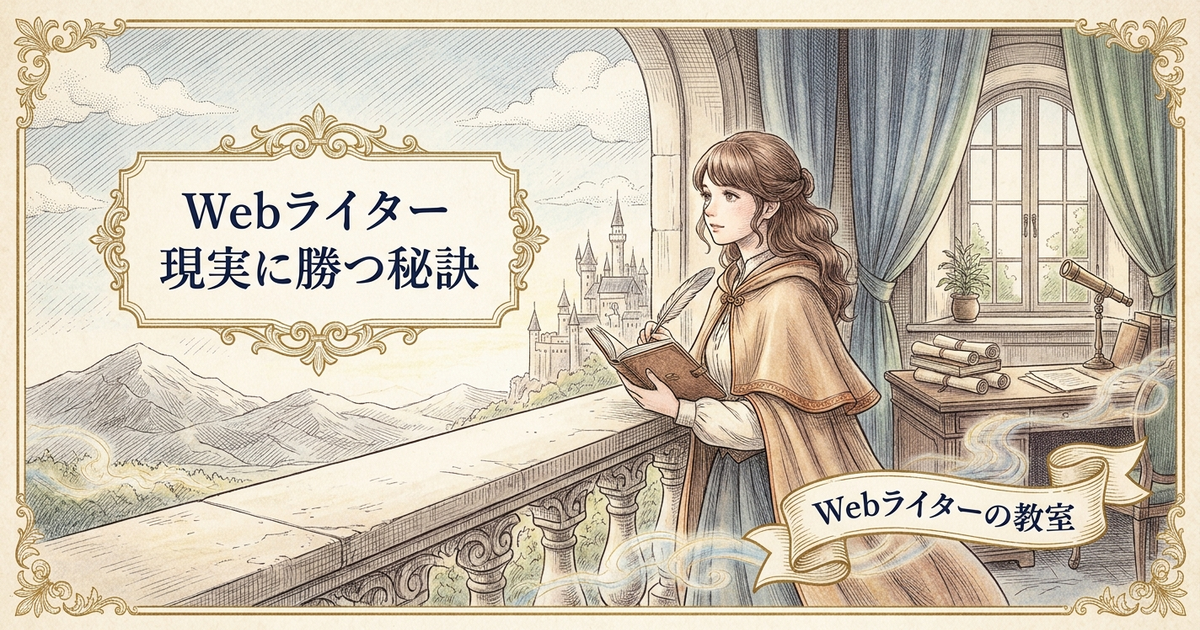 webライター　現実の解説イメージ