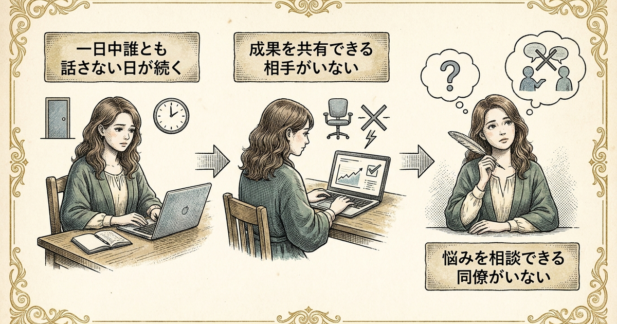 孤独な作業環境が、モチベーション維持を難しくしている