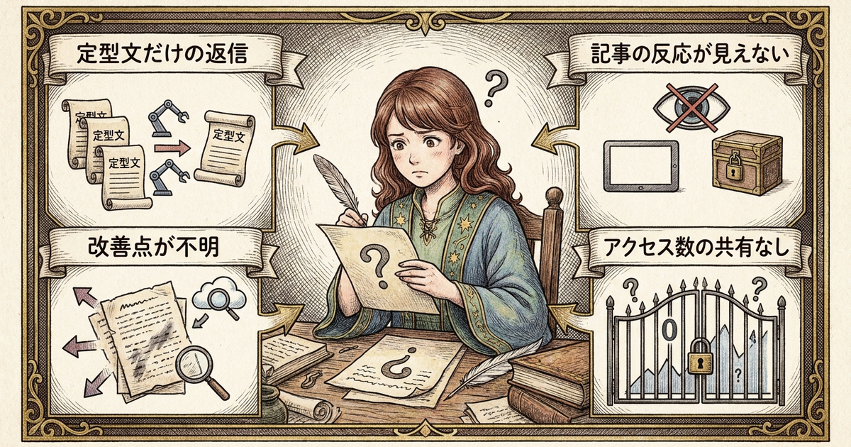 評価やフィードバックが少なく、手応えを感じられない
