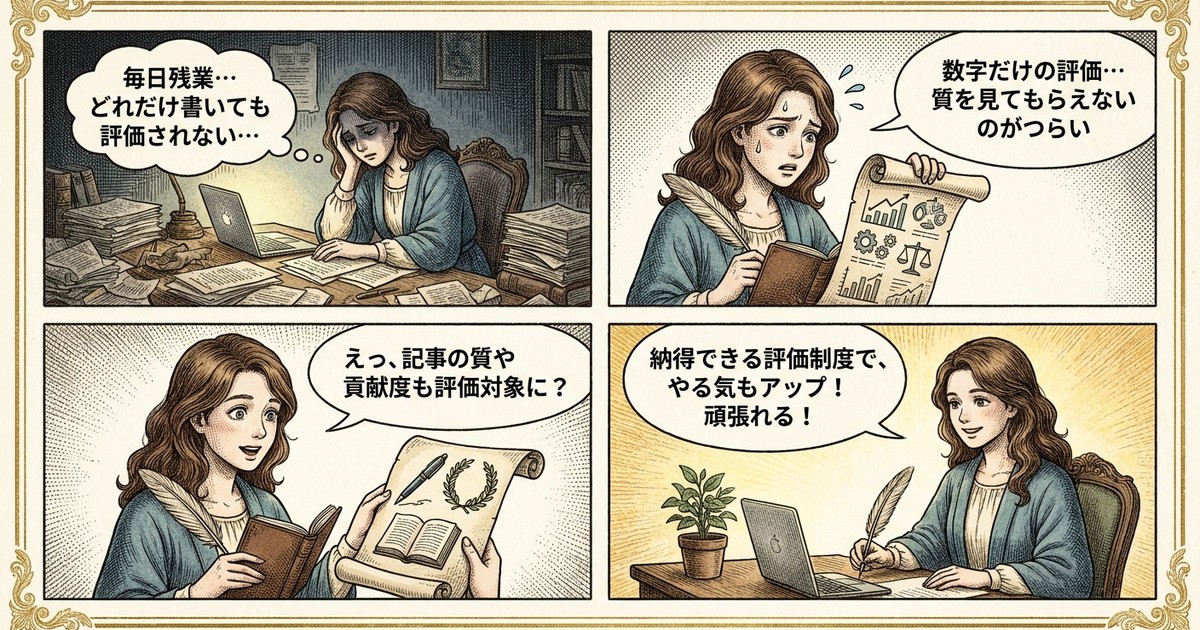 Webライター正社員のきつさは評価制度で変わる