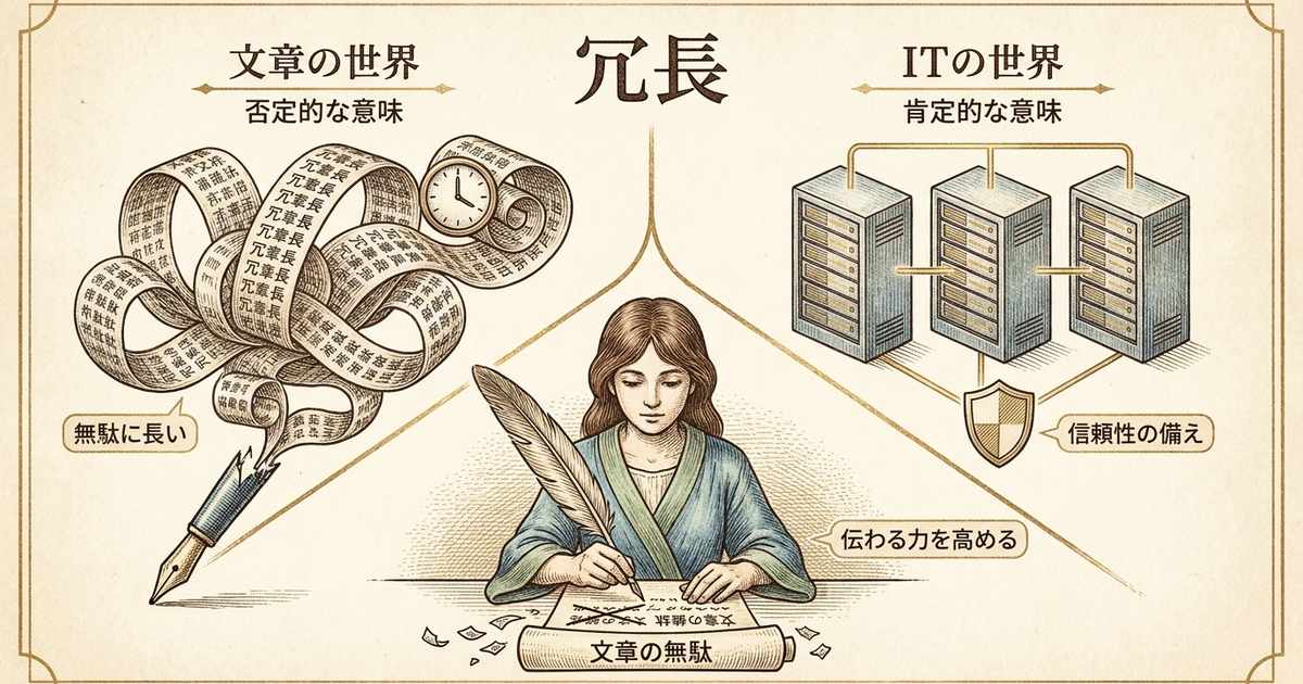 冗長の意味を正しく理解すると、文章に起きている無駄が見えてくる