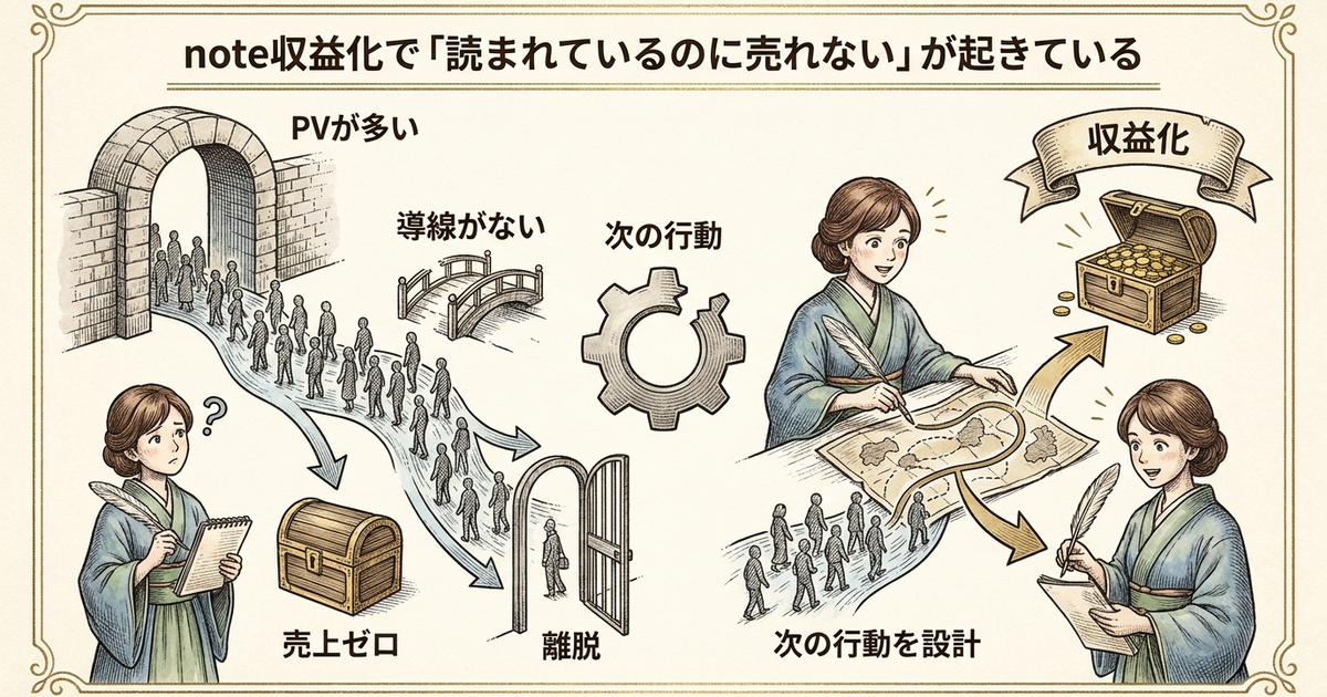 note収益化で「読まれているのに売れない」が起きている
