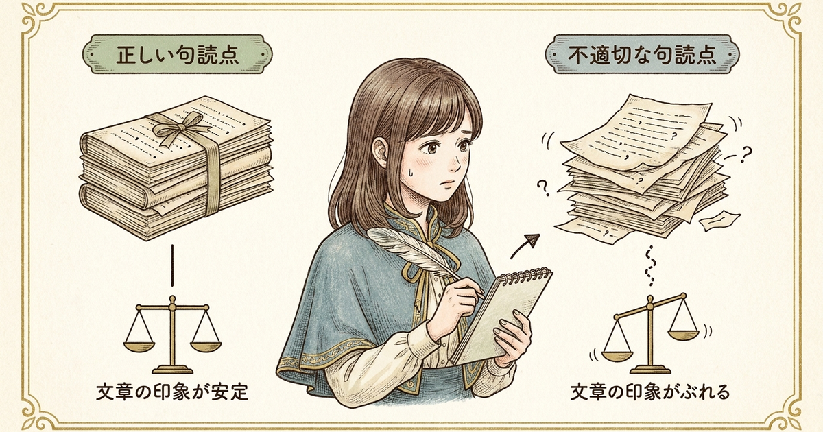 句点と読点を正しく使い分けないと、文章の印象がぶれていく