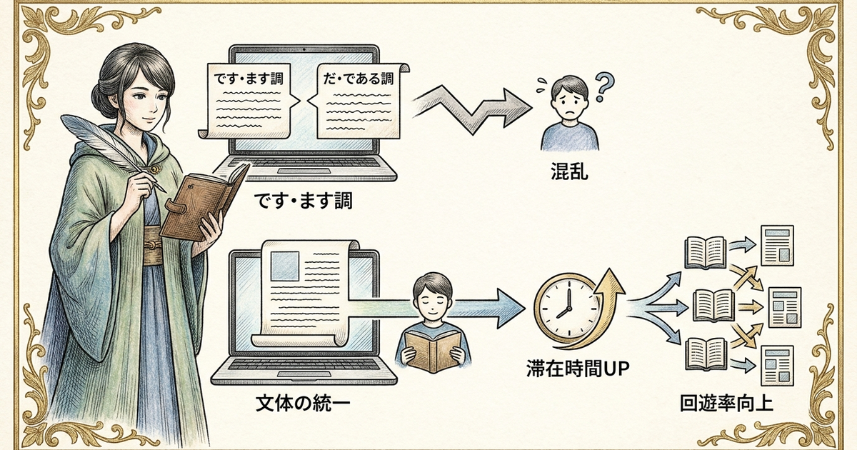 ブログの文体を統一すると、読者の滞在時間が変わってくる
