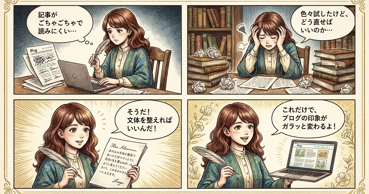 まとめ：文体を整えるだけで、ブログの印象は驚くほど変わる