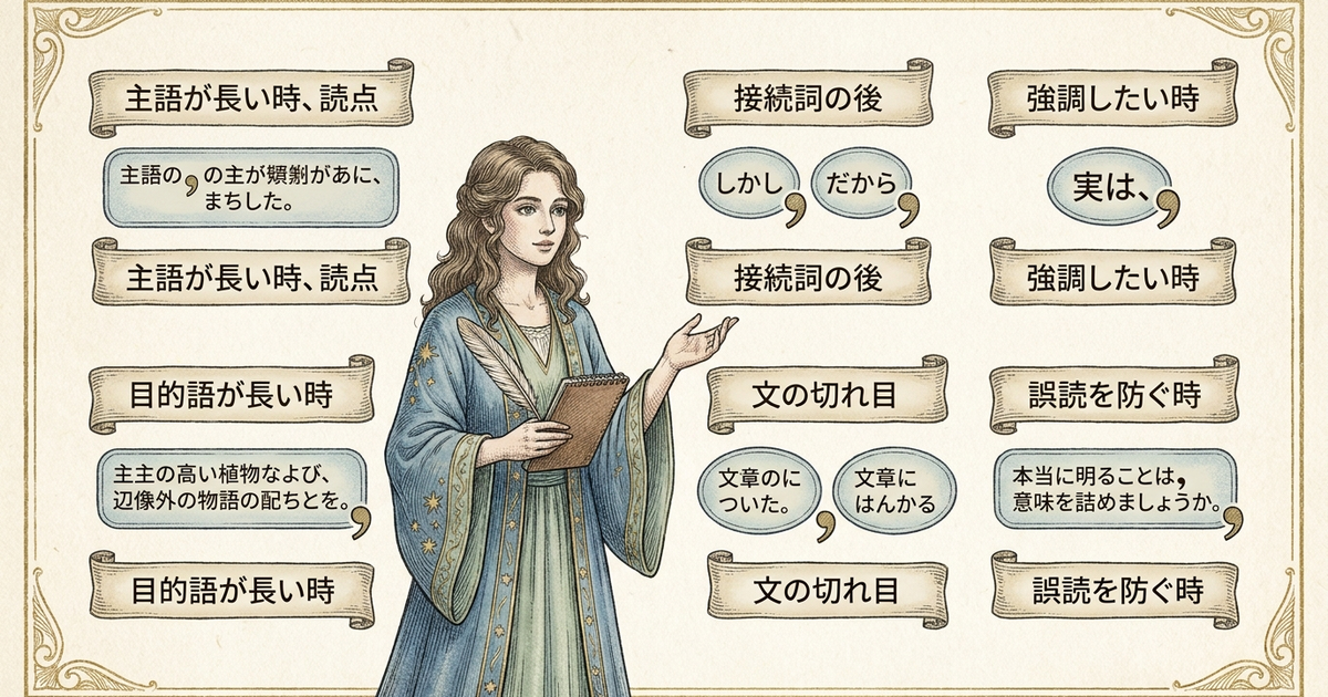 読点を打つべき場所が自然にわかるようになる6つの原則