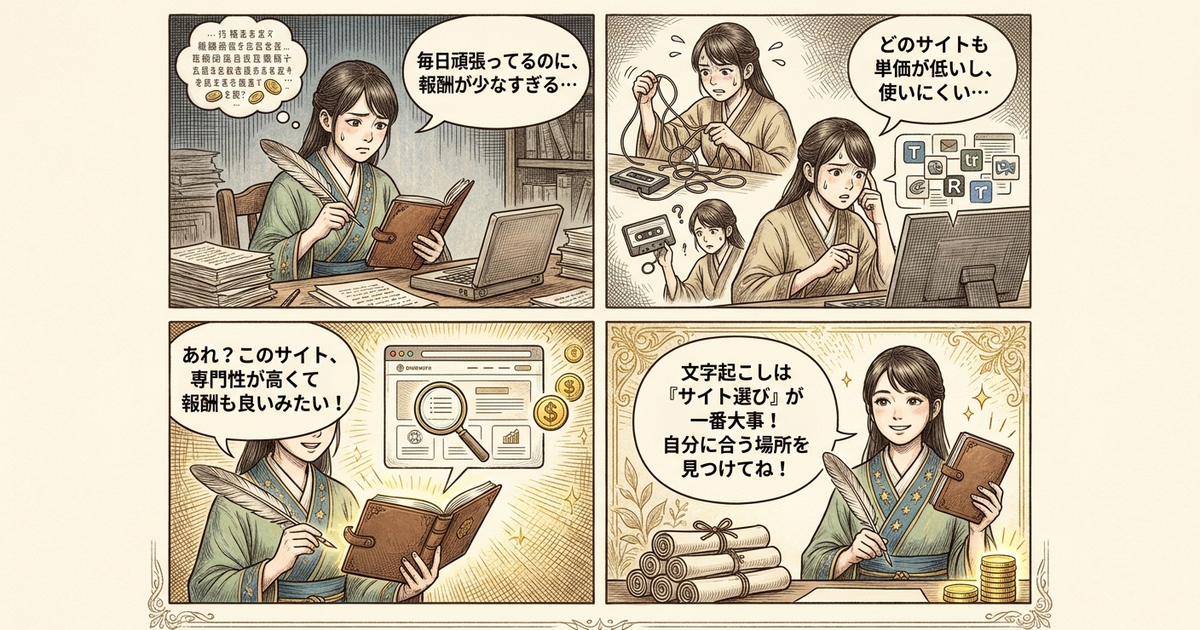 まとめ：文字起こし仕事は「サイト選び」で収入が決まる