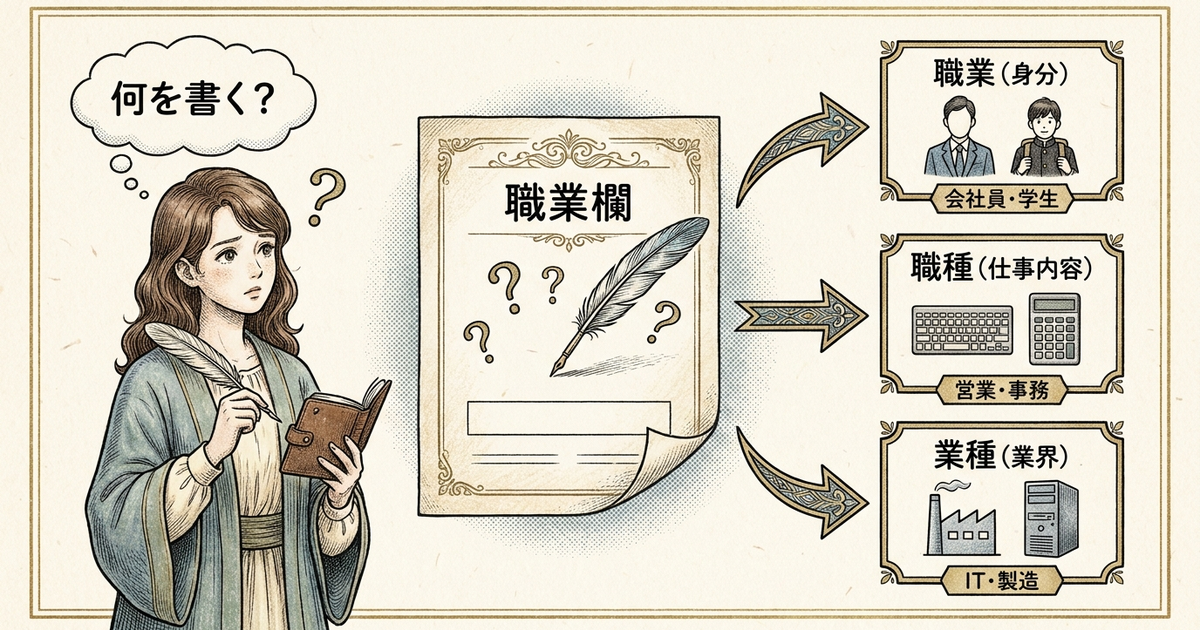 職業欄の書き方で迷う理由は「職業・職種・業種」の違いを知らないから
