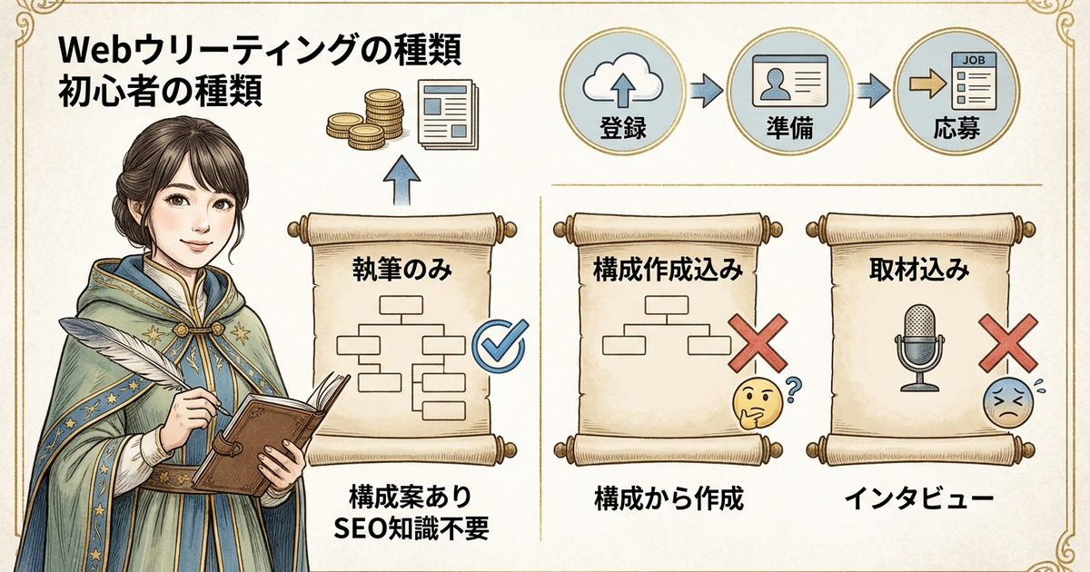 Webライティング初心者が最初に狙うべき案件の全体像