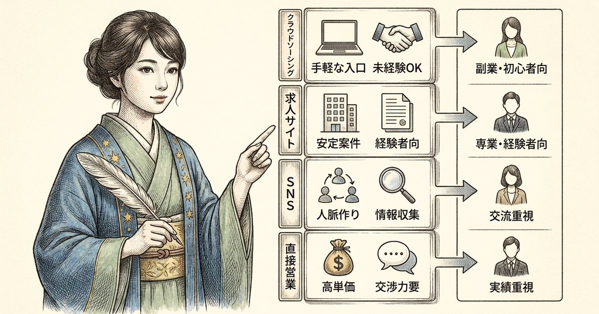 ライティング求人を効率的に見つける方法を媒体別に整理