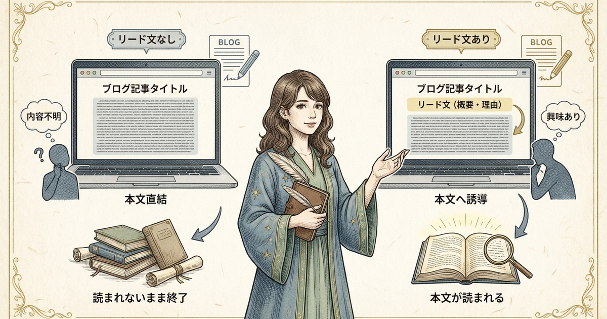 リード文なしでブログを公開すると、せっかくの本文が読まれないまま終わっている