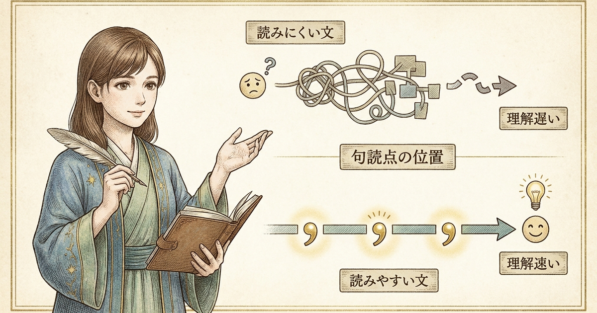 句読点の入れ方ひとつで、読み手の理解スピードが変わっている