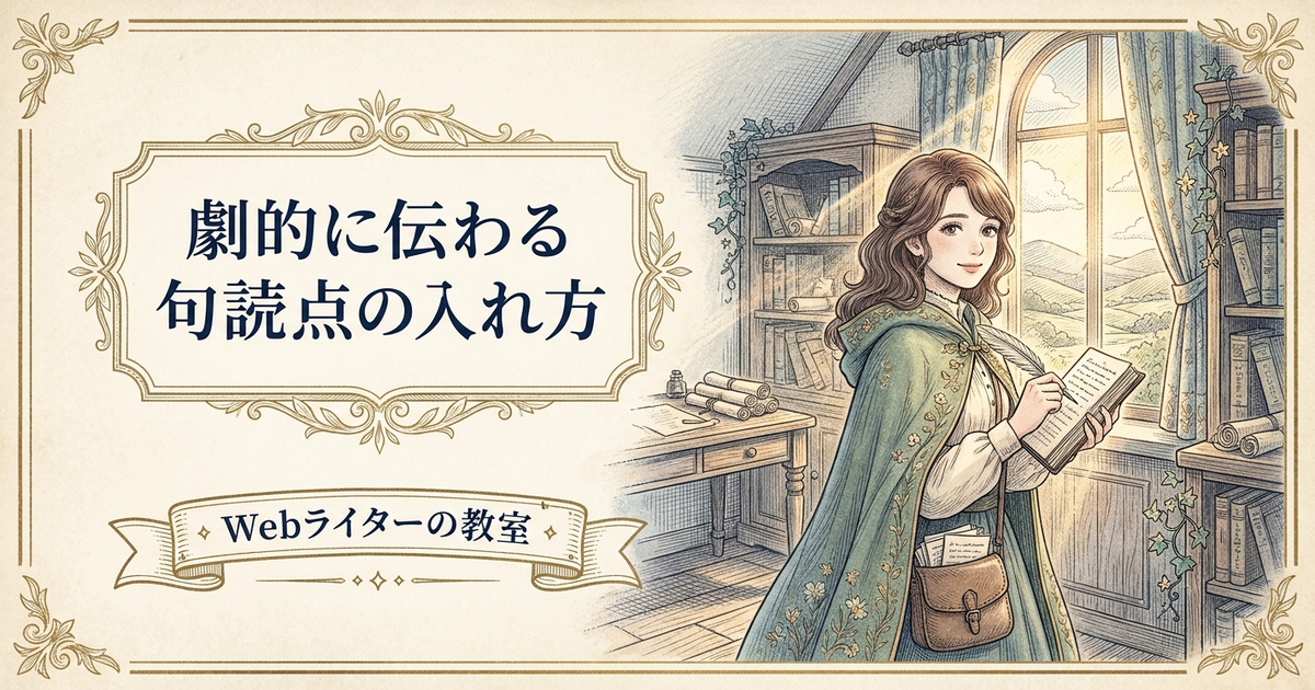 句読点の入れ方の解説イメージ