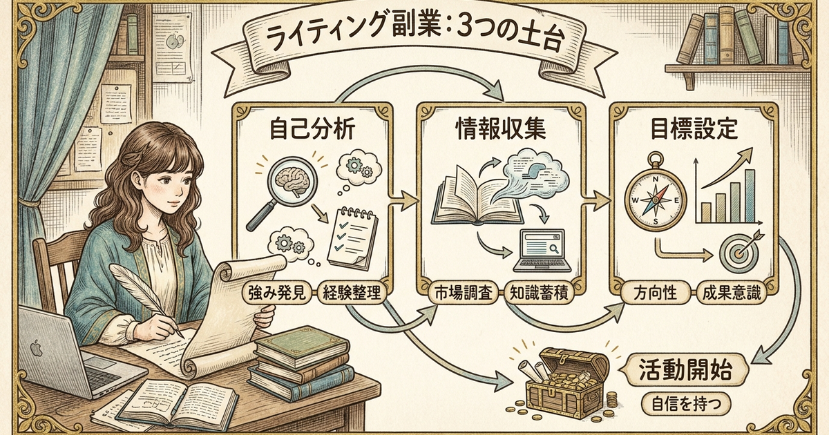 ライティング副業を始める前に整えるべき「3つの土台」