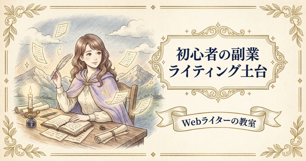 ライティング 副業 初心者の解説イメージ
