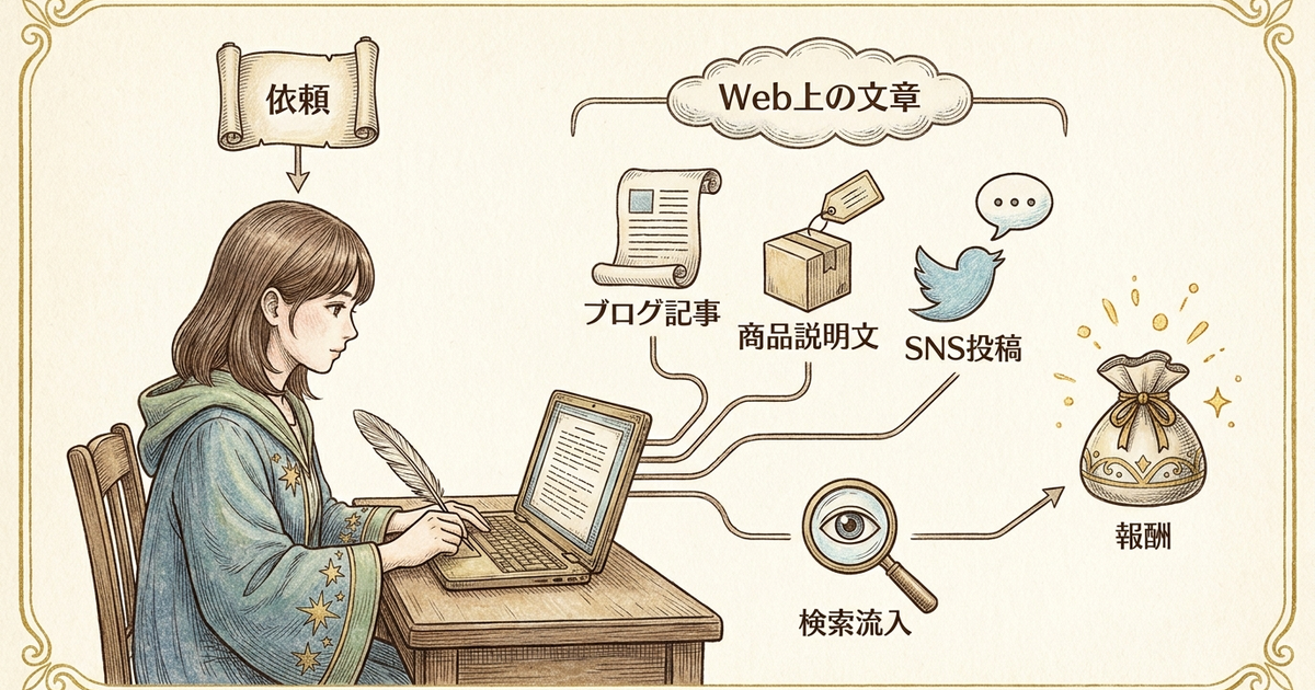 Webライターとは、Web上の文章を書いて報酬を得る仕事だ