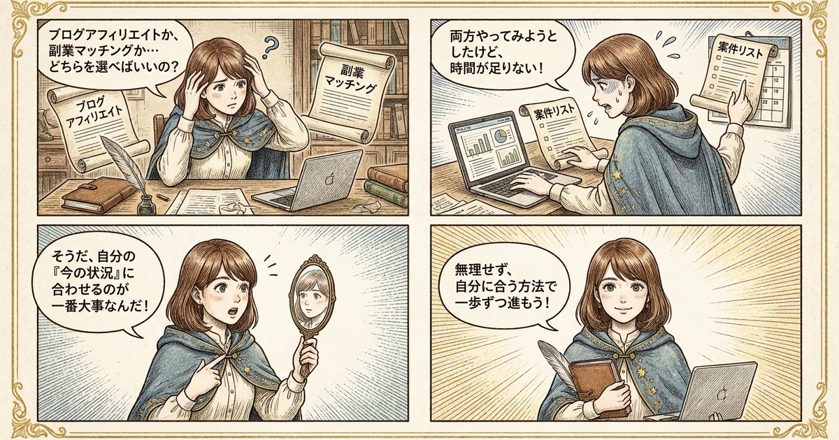 まとめ：ブログアフィリエイトと副業マッチング、結局どちらを選ぶかは「今の状況」で決まる