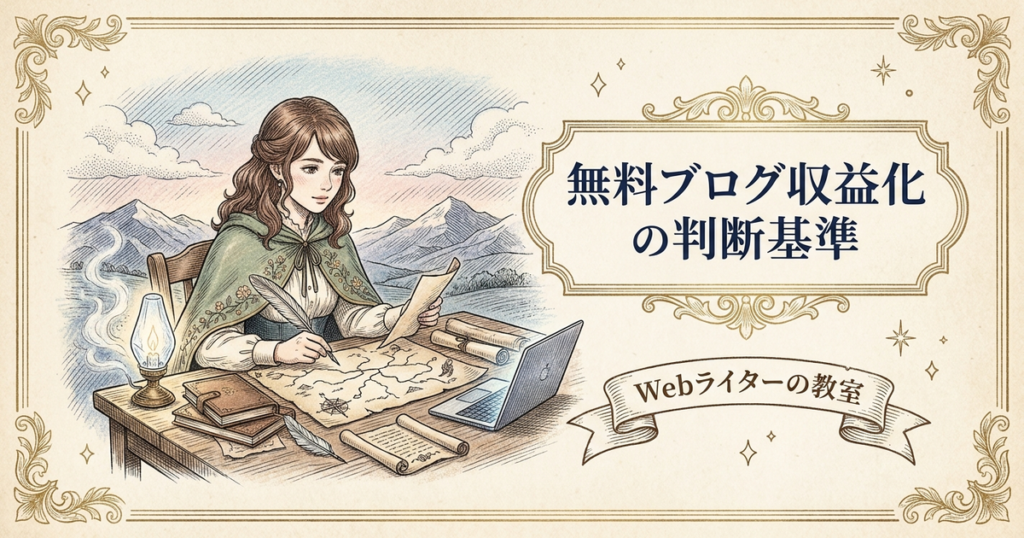 無料ブログで収益化する方法、有料ブログとの違いと注意点の解説イメージ