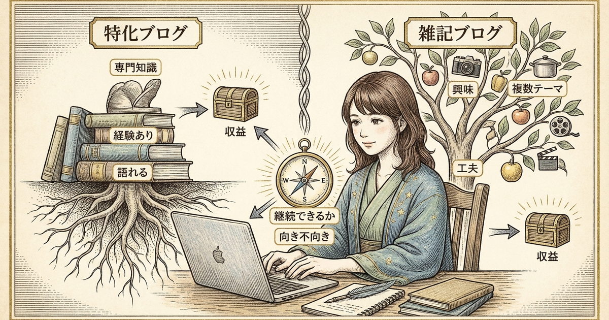 特化ブログで稼げる人と雑記ブログで稼げる人の境界線