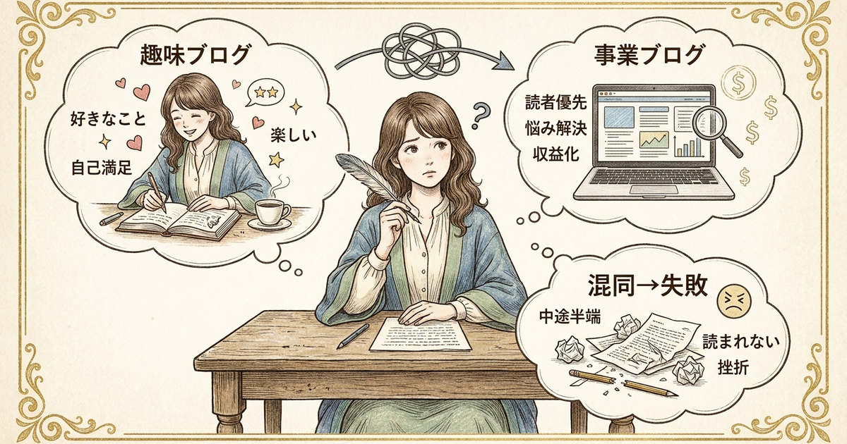 趣味ブログと事業ブログの違いを理解せずに始めると失敗する理由