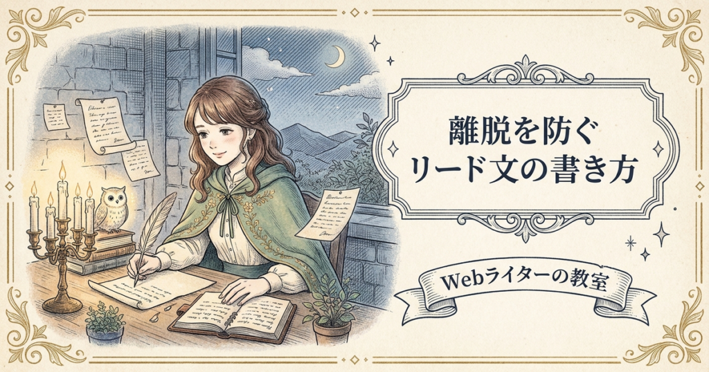ブログ記事の導入文の書き方、読者を離脱させないリード文の作り方の解説イメージ