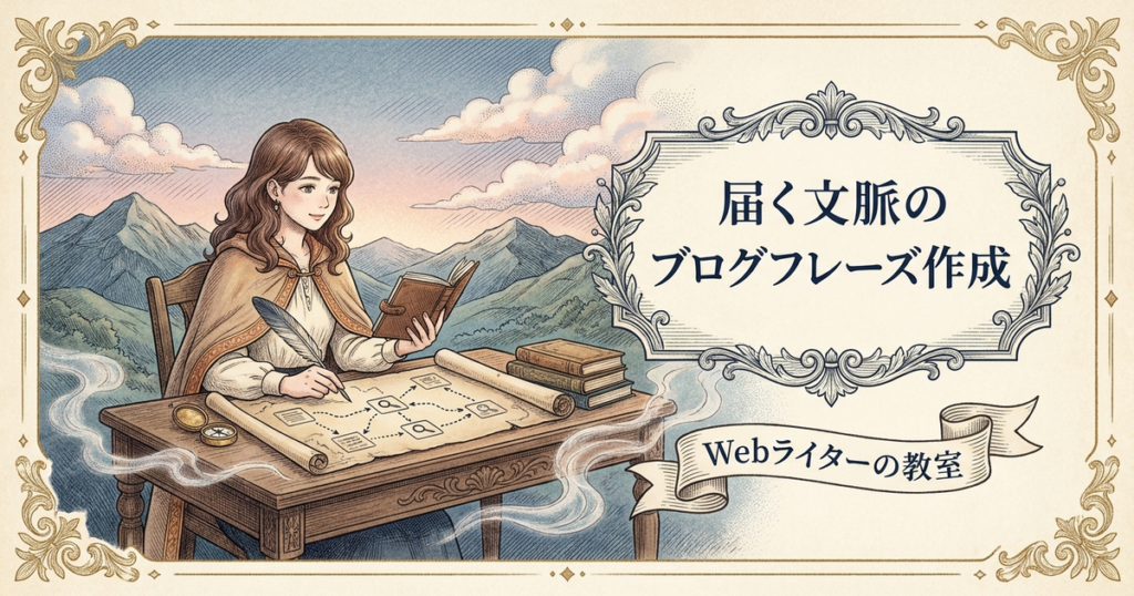 ブログキャッチフレーズの作り方、読者に刺さる言葉の考え方の解説イメージ