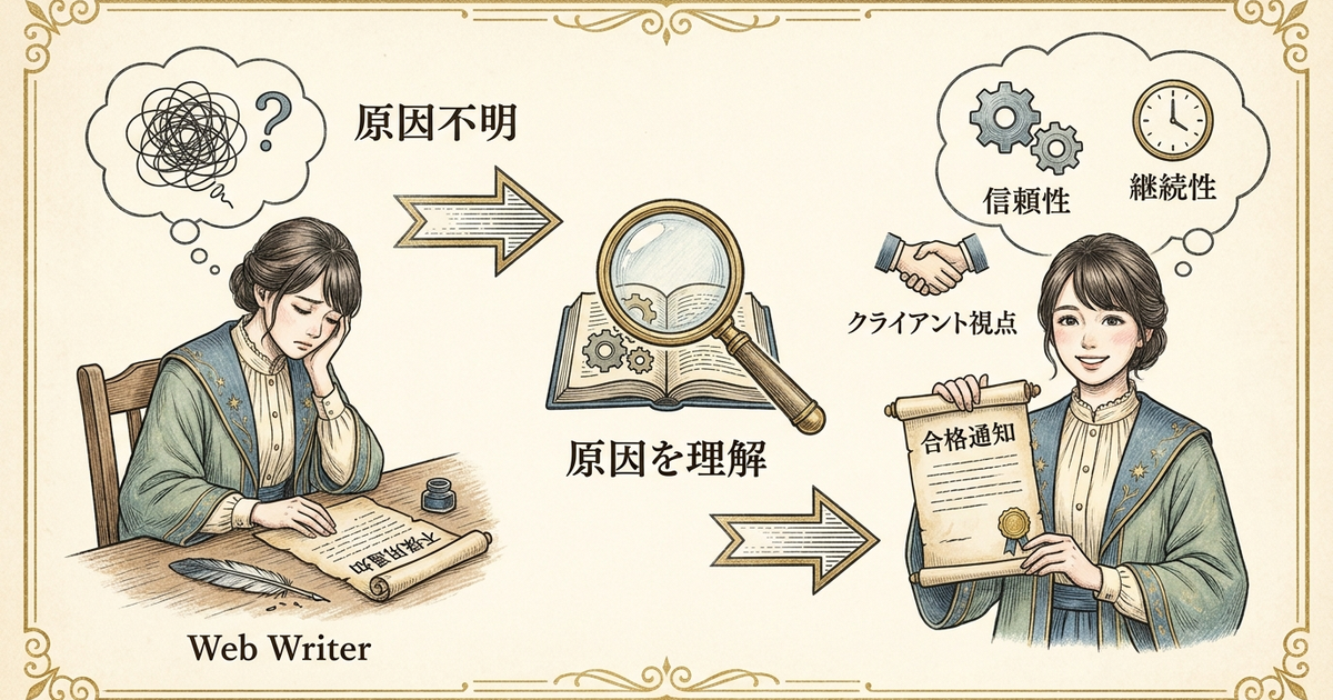 テストライティングに落ちる原因を知っておくと合格率が変わってくる