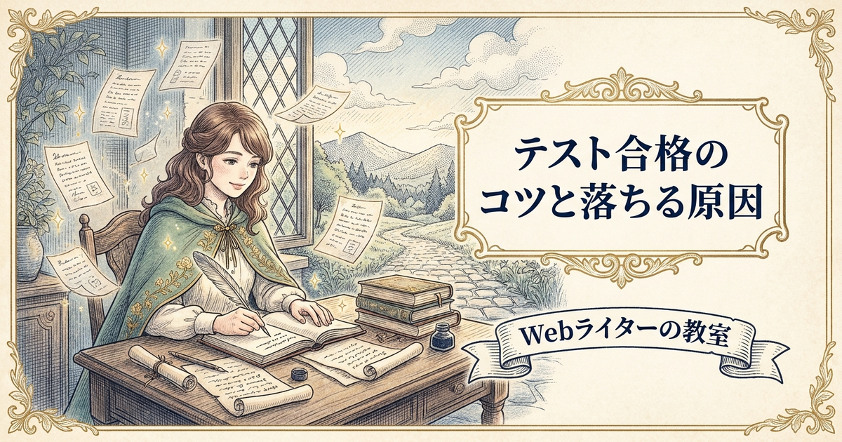 Webライターのテストライティング対策は？落ちる原因と合格のコツの解説イメージ