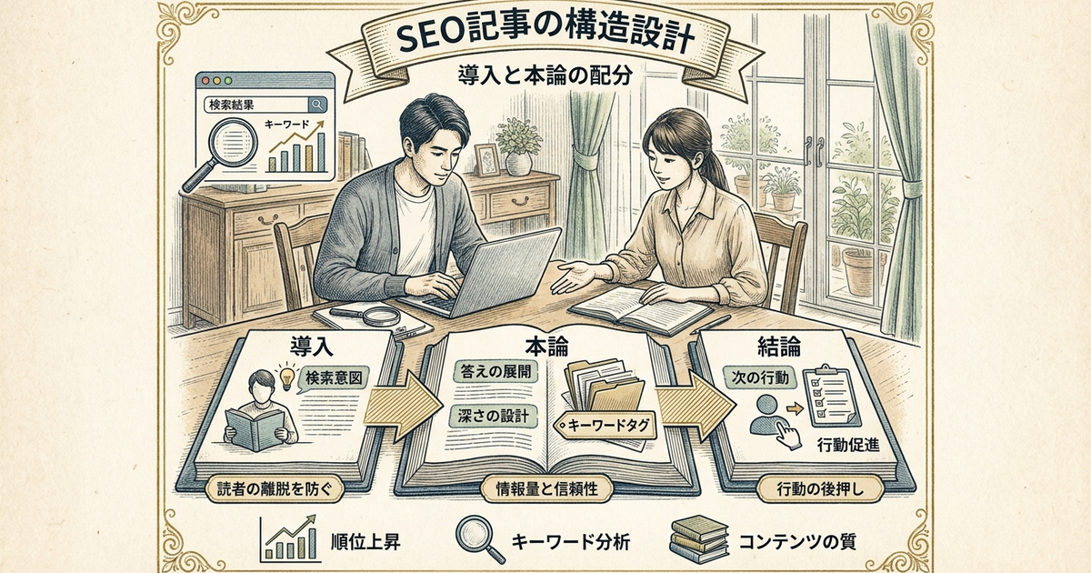SEO記事に強い見出し構成の型は導入と本論の配分設計から始まる