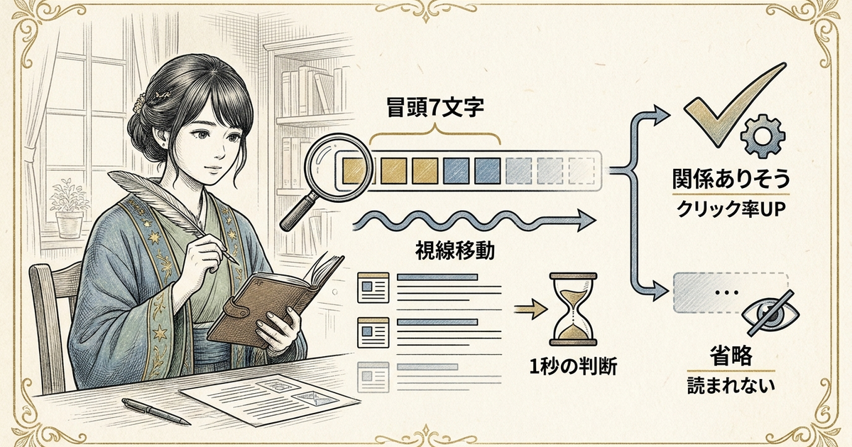 クリック率が変わる、タイトル冒頭7文字の設計思想