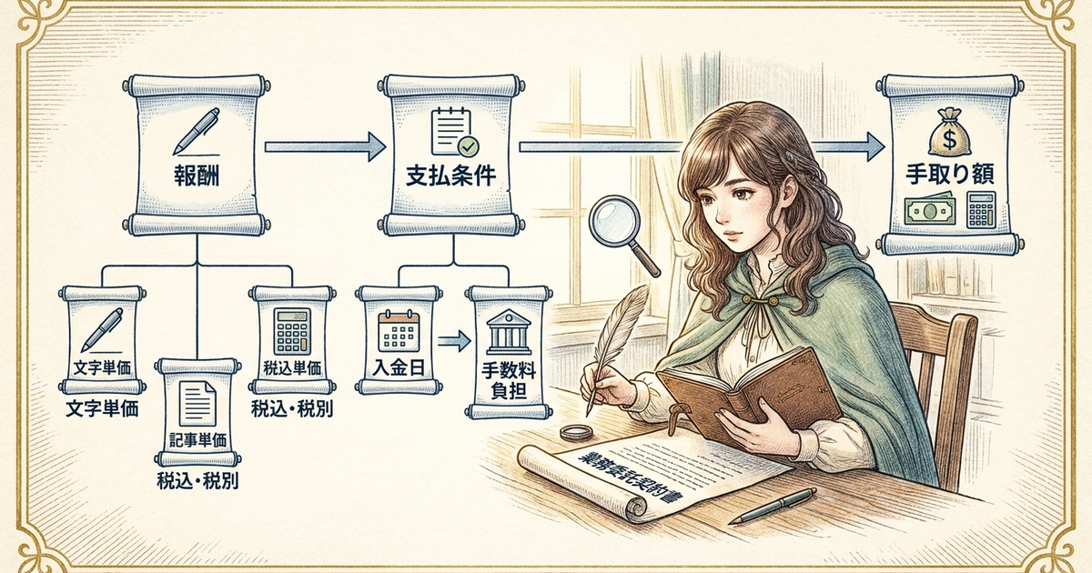 Webライターが業務委託契約で最初に確認すべき報酬と支払条件