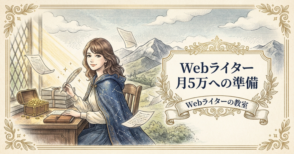 Webライターで月5万円稼ぐには？初心者向けロードマップの解説イメージ