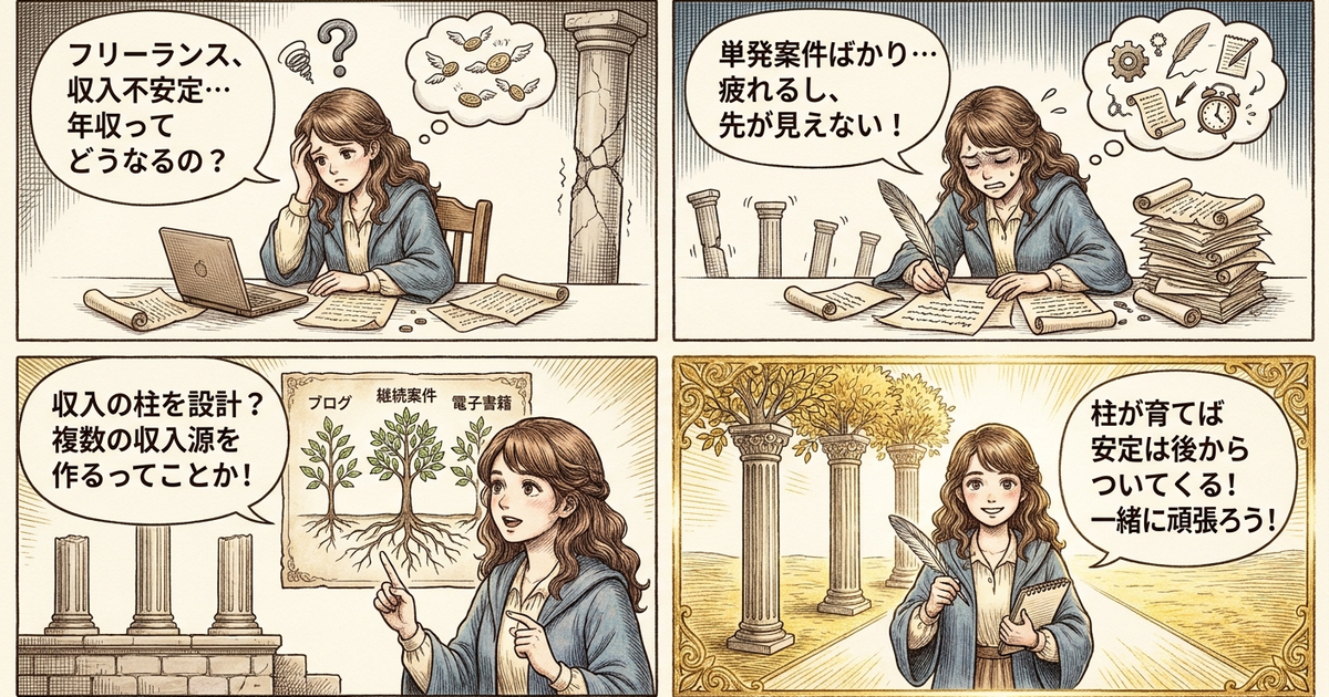 まとめ: フリーランスWebライターの年収、収入の柱を設計すれば安定は後からついてくる