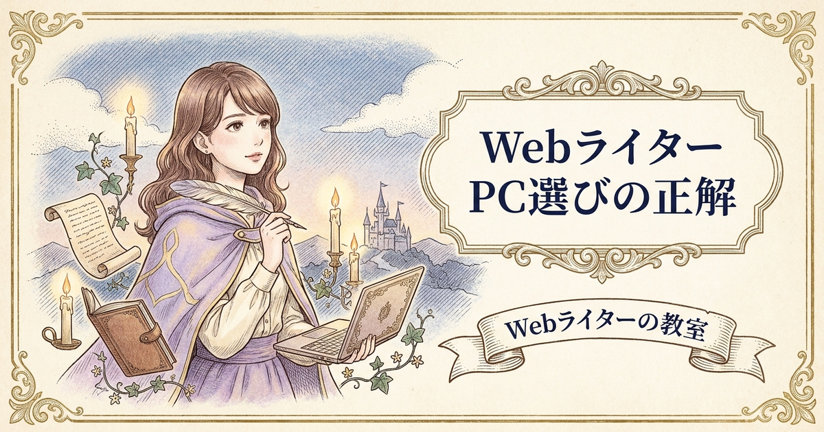 Webライターに必要なパソコンは？初心者におすすめの選び方の解説イメージ
