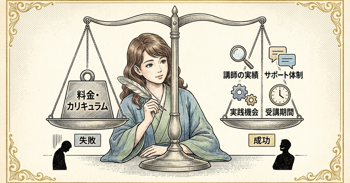 Webライター講座選びで失敗する人が見落としている4つの基準