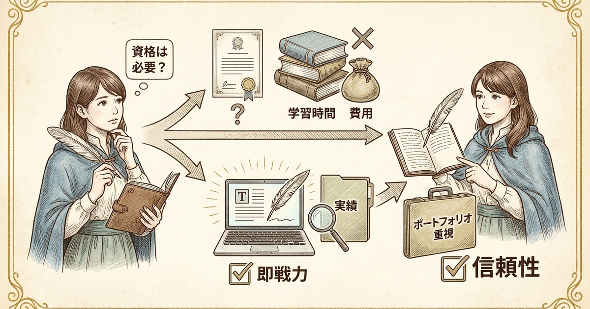 Webライターに資格は必要かどうかの判断軸を整理しておく
