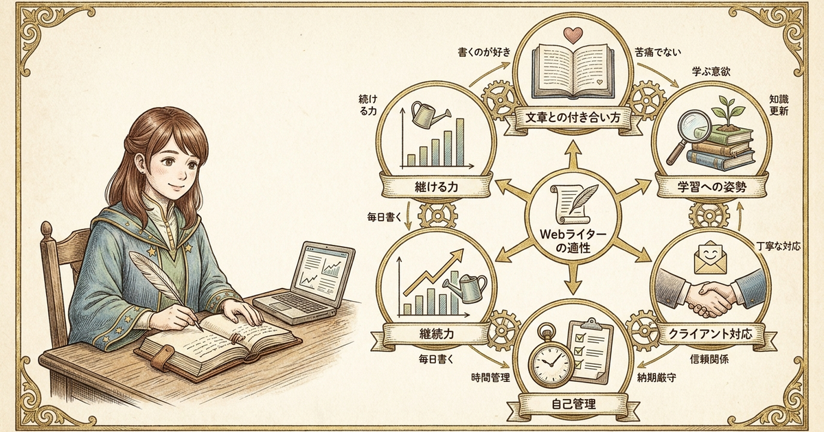 Webライターに向いてる人の特徴を5つの軸で整理してみる