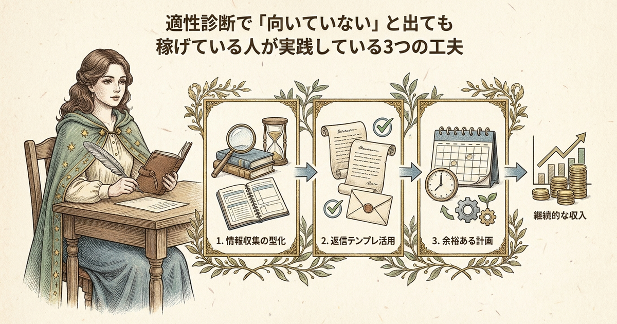 適性診断で「向いていない」と出ても稼げている人が実践している3つの工夫