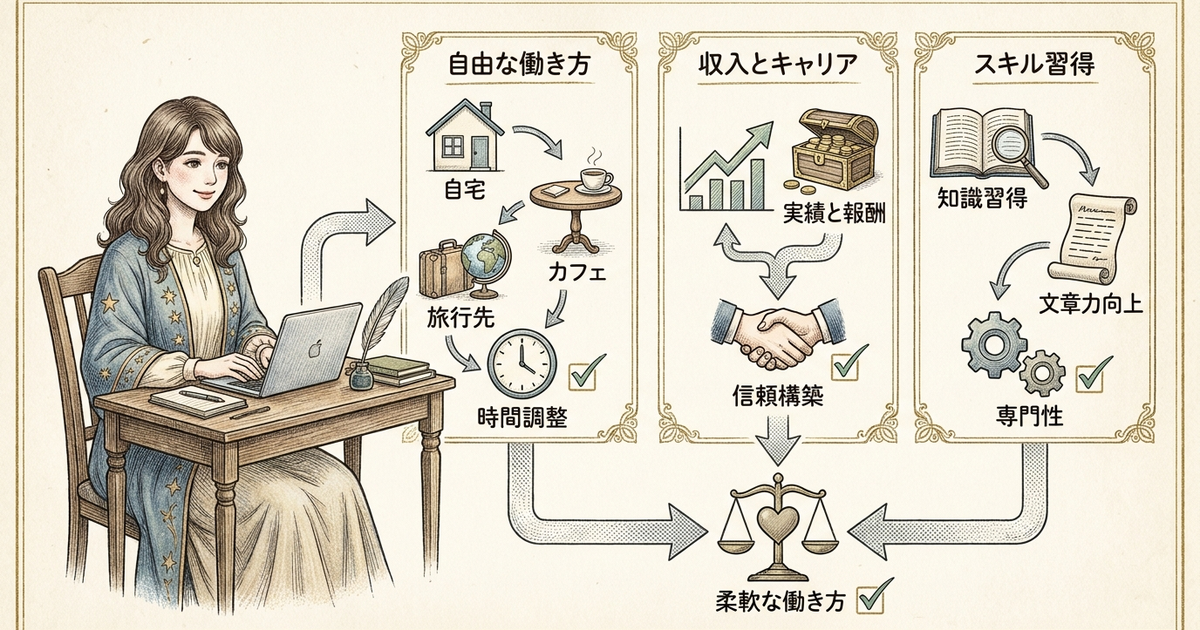 Webライターのメリットを種類別に分類してみる