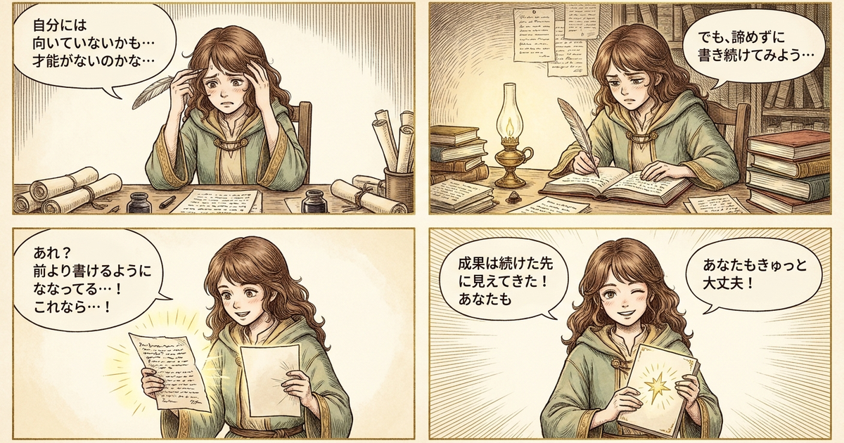 まとめ：Webライターで成果を出す人は、向いているから始めたのではなく続けたから見えてきた