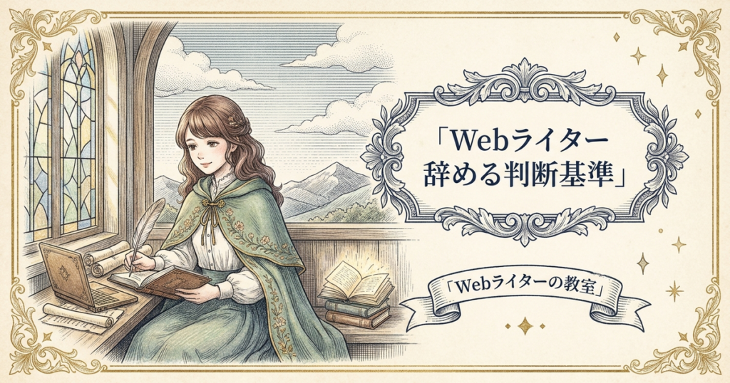 Webライターをやめたい時の判断基準と続けるための対処法の解説イメージ
