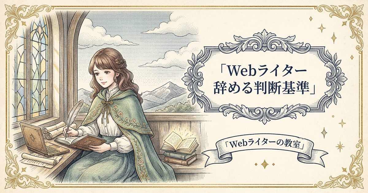 Webライターをやめたい時の判断基準と続けるための対処法の解説イメージ