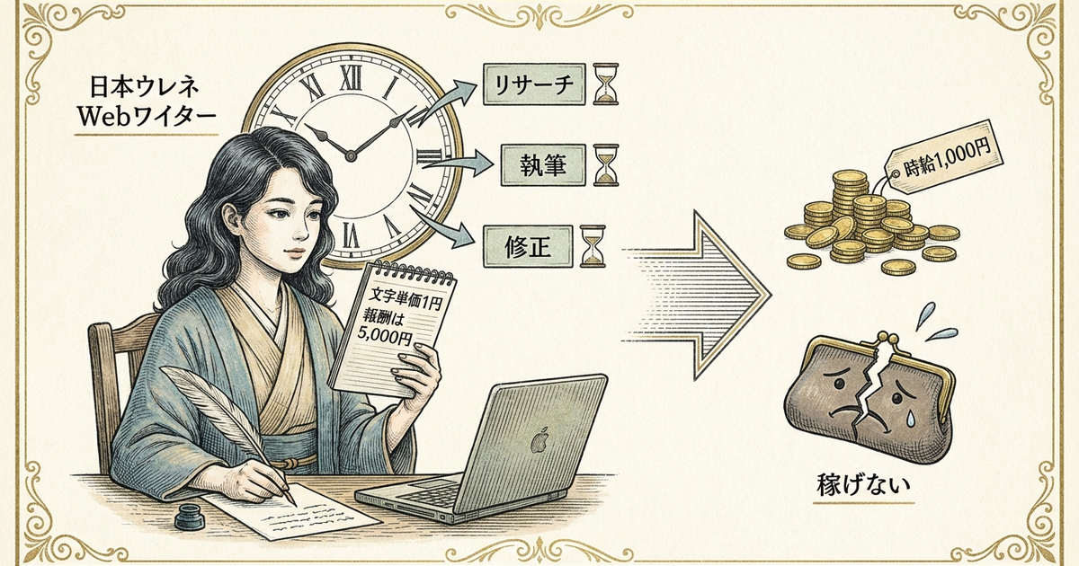 Webライター初心者が稼げない原因は「時間単価の低さ」にある