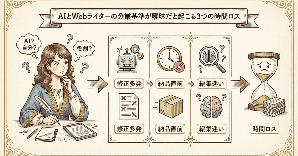 AIとWebライターの分業基準が曖昧だと起こる3つの時間ロス