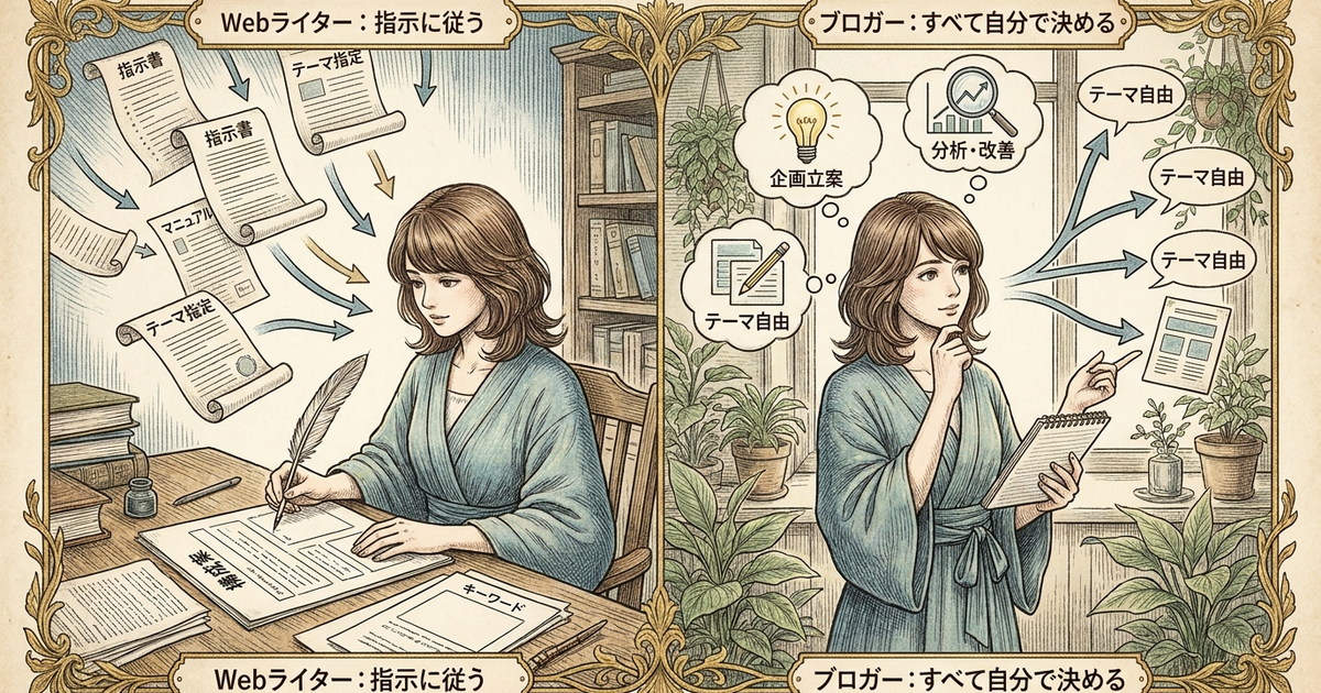 Webライターは指示に従い、ブロガーはすべてを自分で決めて動く