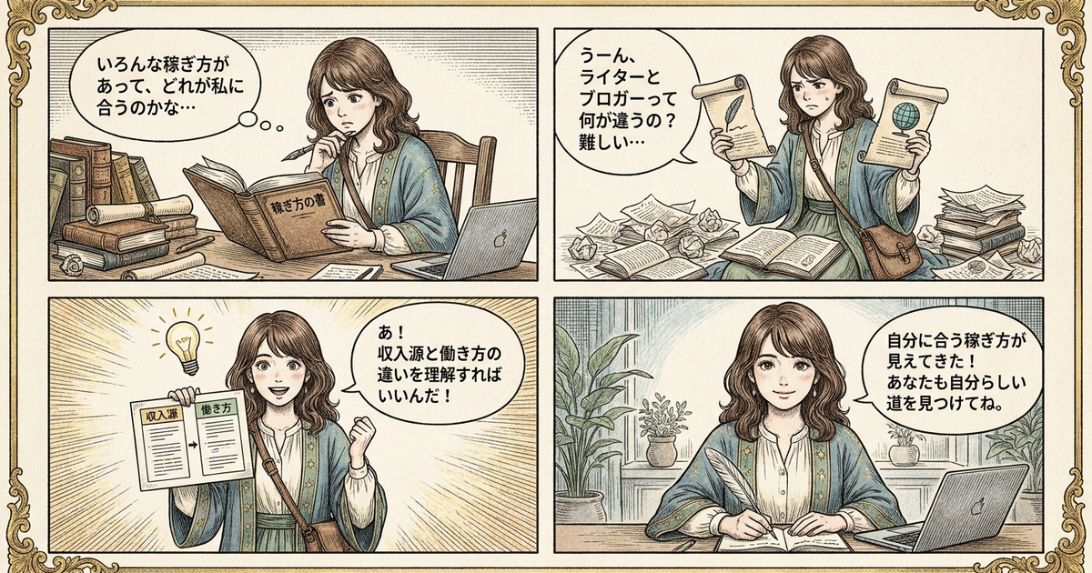 まとめ:収入源と働き方の違いを理解すれば自分に合う稼ぎ方が見えてくる